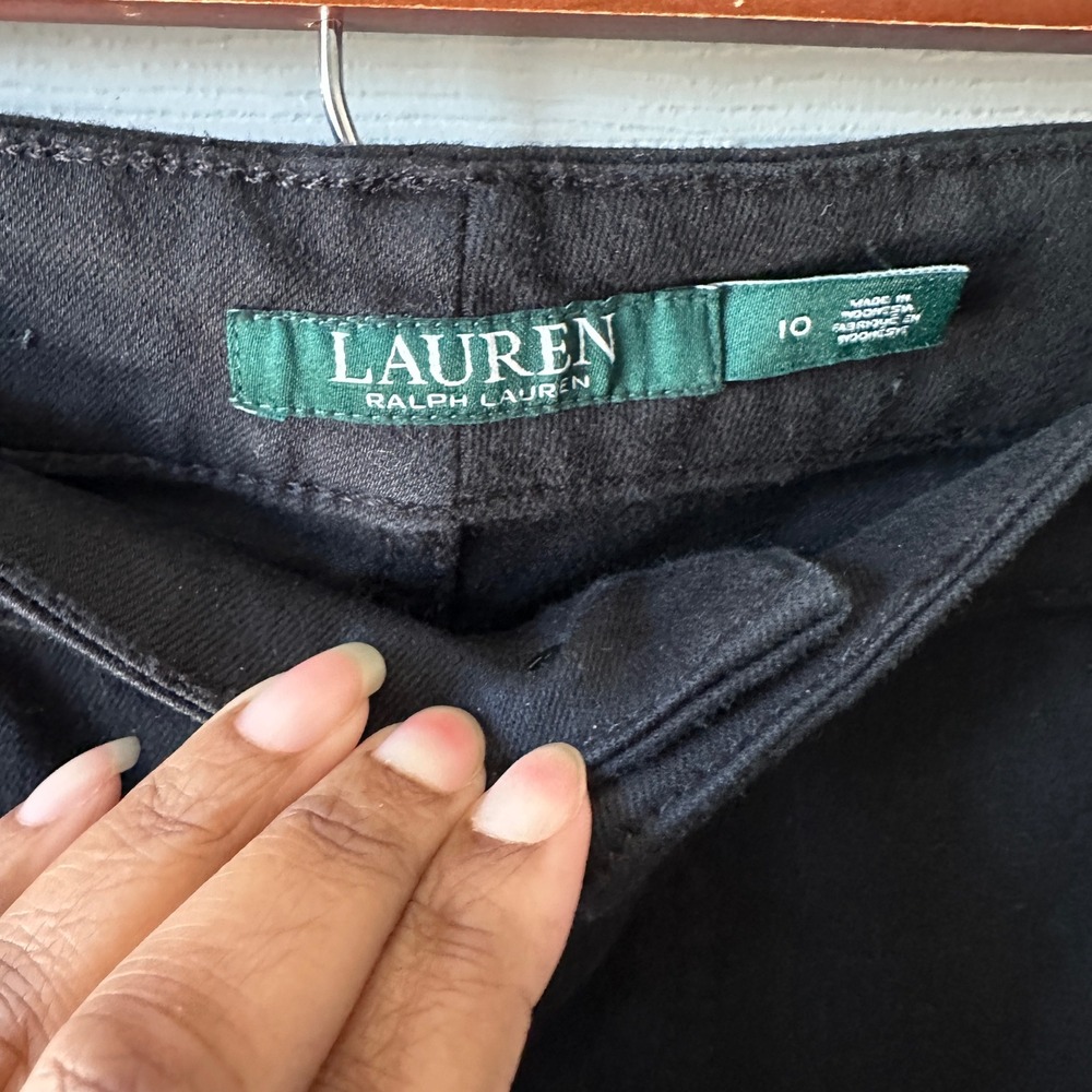 Lauren Ralph Lauren Premier Straight Jeans Women 10 Black Mid Rise Stretch Denim - Picture 4 of 10